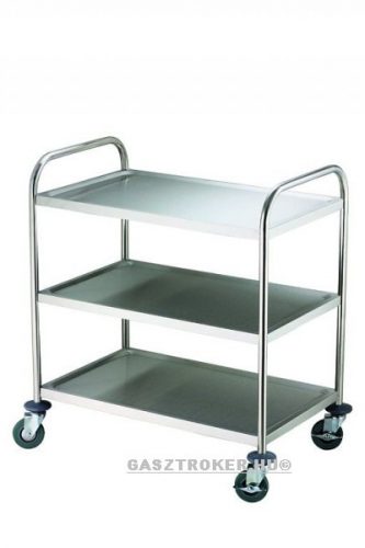 S402 Tálalókocsi 3 szintes 86x54x94cm inox kiv.