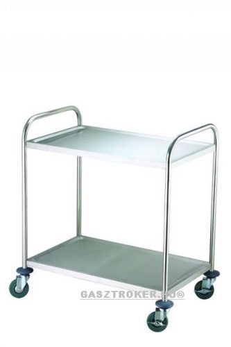 S401 Tálalókocsi 2 szintes 86x54x94cm inox kiv.